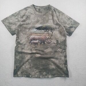 The Mountain Rhino Tshirt Men's Med Brown Tie Dye Safari West Wildlife Preserve